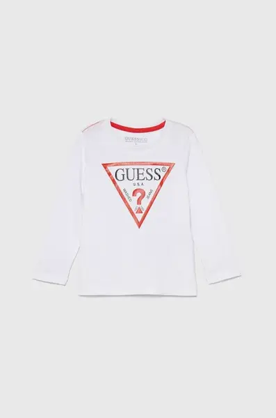 Detská bavlnená košeľa s dlhým rukávom Guess