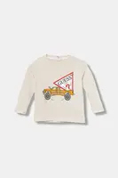 Dětské bavlněné tričko s dlouhým rukávem Guess