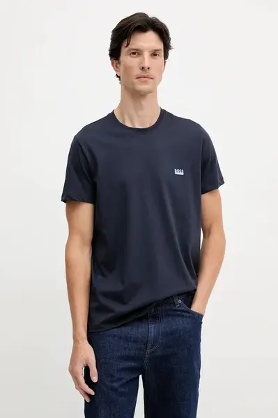 Bavlněné tričko BOSS pánské, černá barva, 50531401