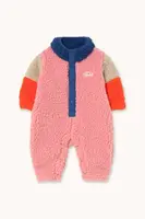 Kojenecký overal Tinycottons COLOR BLOCK POLAR SHERPA ONE-PIECE tmavomodrá barva, AW25-361