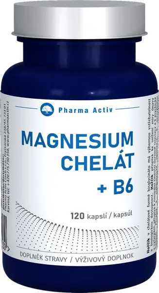 PHARMA ACTIV Magnesium Chelát + B6 120 kapsúl