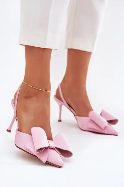 Boto Lodičky S Otvorenými Pätami A Mašľou Rúžové Eklevia