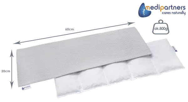 Medi Partners Thermophor with cherry seeds large 20x60 – 5 chambers Waffle – Gray