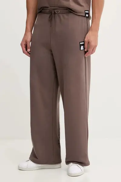 Tepláky Puma x RIPNDIP pánské, hnědá barva, 632416