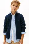 Dětský kardigan Tommy Hilfiger tmavomodrá barva, KB0KB09913