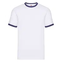 White T-shirt Ringer Fruit of the Loom