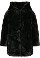 Dívčí Teddy Coat s kapucí černý