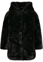 Dívčí Teddy Coat s kapucí černý