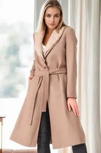 Z6671 DEWBERRY WOMEN'S COAT-BEIGE-1