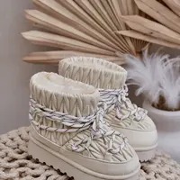 FR1 Dětské Sněhule S Teplou Podšívkou Světle Béžové Nastira