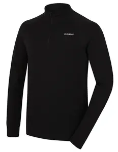 Husky Aron Zip M XXL, black Pánská merino mikina