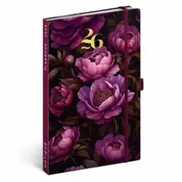 Planbook diář/notes Fialové květy 2026
