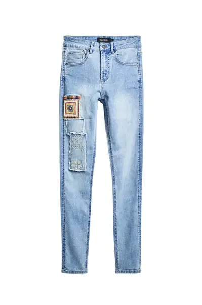 Desigual Džínsy  modrá / modrá denim / žltá / červená