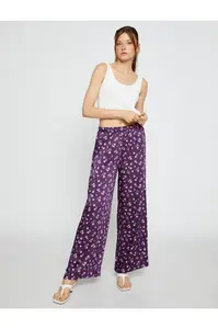 Koton široké kalhoty se saténovými květy