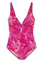 VIVANCE Jednodielne plavky  oranžová / ružová