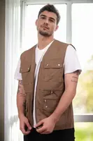 94105 Dewberry Multi-Pocket Mens Vest-COFFEE