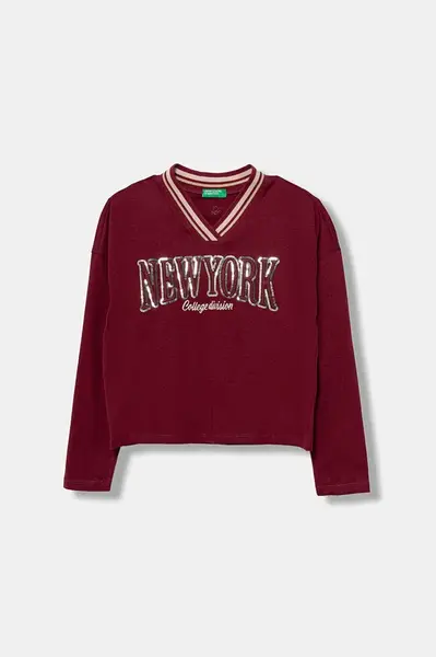 Dětské bavlněné tričko s dlouhým rukávem United Colors of Benetton