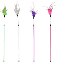 Flamingo hůl s peřím, hračka pro kočku (75 cm) 1 ks
