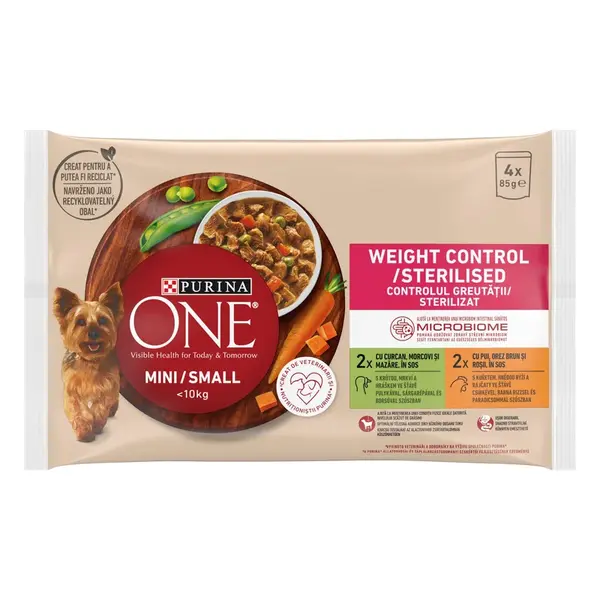 Purina ONE MINI Weight Control/Steril kapsičky - s krůtím a kuřecím 4 x 85 g