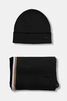 Čepice a šála BOSS Henzo_SET šedá barva, 50551072