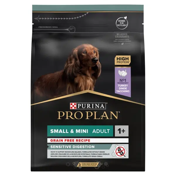 Pro Plan Adult Small & Mini Sensitive Digestion Grain Free suché krmivo pro psy - krůtí 2,5 kg