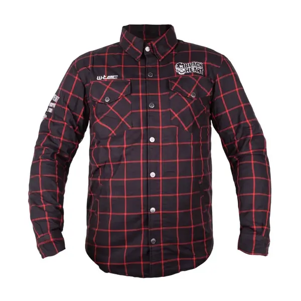 Moto košile W-TEC Black Heart Rattlesneak černá s červeným pruhem 3XL