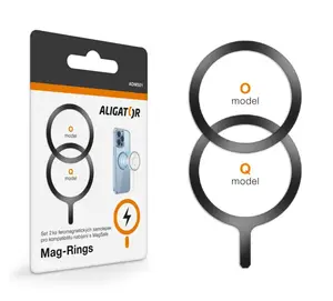 Aligator Mag-Rings Set feromagnetických samolepek, určeno pro MagSafe, černé