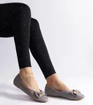 Gemre Gray ballet flats adorned with a bow and brooch Esdras