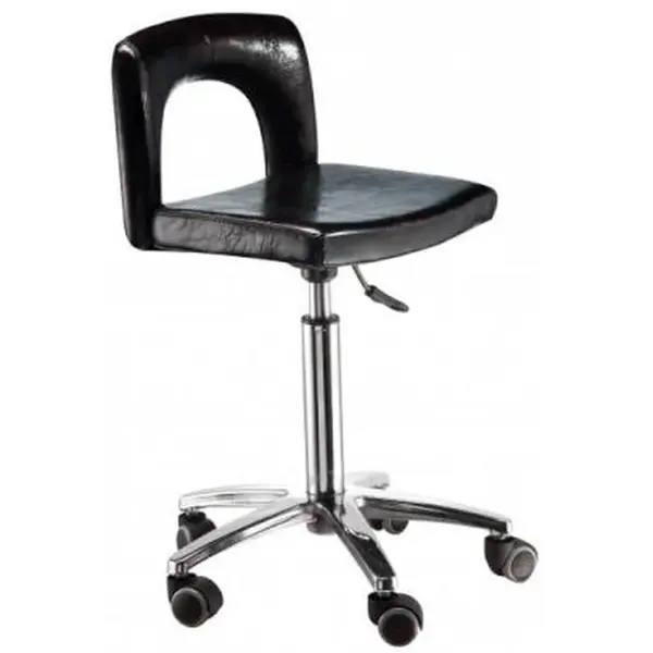 Taburet na kolečkách s opěrkou Hairway Flash, černý (51024-YD29) + dárek zdarma