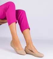 Gemre Beige wedge ballerinas made of eco-leather Savelia