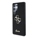 Zadní kryt Guess PU Fixed Glitter 4G Metal Logo pro Samsung Galaxy S25 Ultra, černá