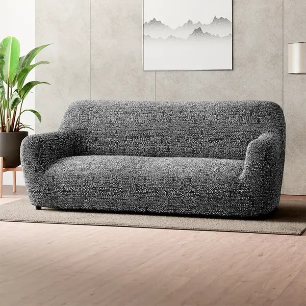 Bielastické potahy GLORIA šedá trojkřeslo (š. 170 - 220 cm)