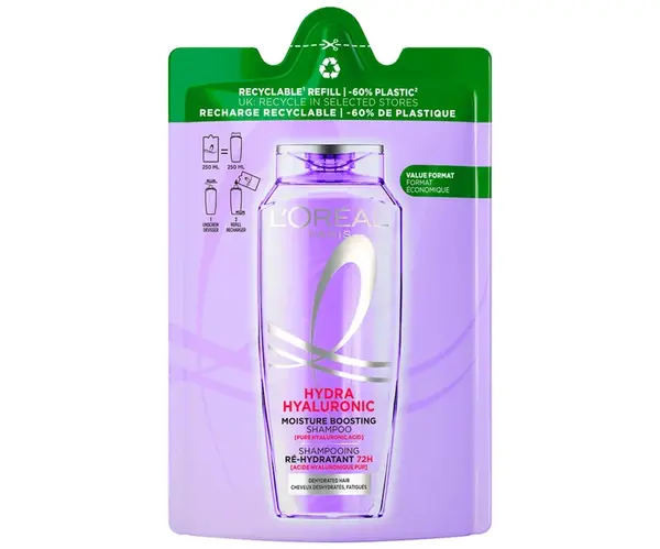 Hydratační šampon Loréal Paris Elseve Hyaluron Plump - 250 ml, náhradní náplň - L’Oréal Paris