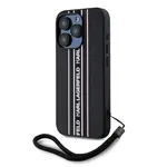 Zadní kryt Karl Lagerfeld PU Saffiano Athleisure Stripe and Strap pro Apple iPhone 15 Pro Max, růžová