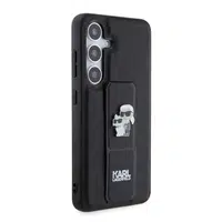 Zadní kryt Karl Lagerfeld Saffiano Grip Stand Metal Logo pro Samsung Galaxy S24, black