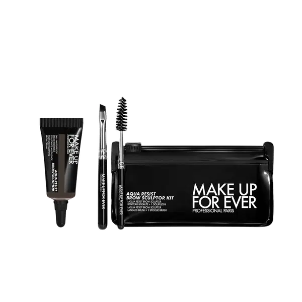 Make Up For Ever Sada pro úpravu obočí Aqua Resist Brow Sculptor Kit 50 Dark Brown