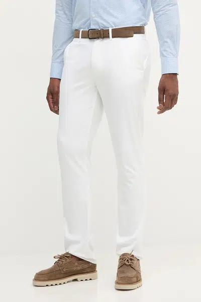 Kalhoty Tommy Hilfiger pánské, bílá barva, MW0MW40262