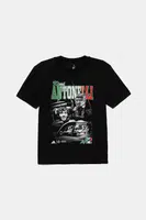 Dětské bavlněné tričko adidas Performance MERCEDES černá barva, s potiskem, KD7301