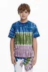 Dětské bavlněné tričko Desigual modrá barva, 25WBTK04
