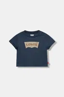 Dětské bavlněné tričko Levi's tyrkysová barva, s potiskem, 6E8157