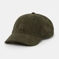 Manšestrová kšiltovka Tommy Hilfiger zelená barva, AM0AM13583