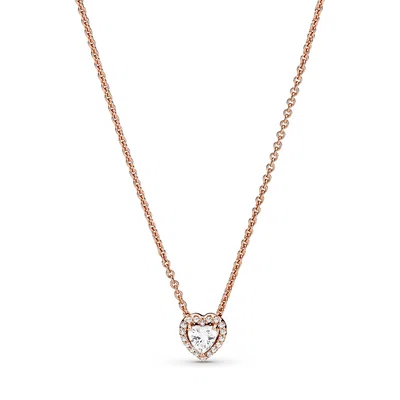 Pandora Pozlacený náhrdelník s třpytivým srdíčkem Rose Timeless 388425C01-45