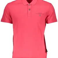 Pánské růžové polokošilové tričko Napapijri