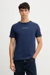 Bavlněné tričko Trussardi pánské, tmavomodrá barva, s aplikací, G0308000054N