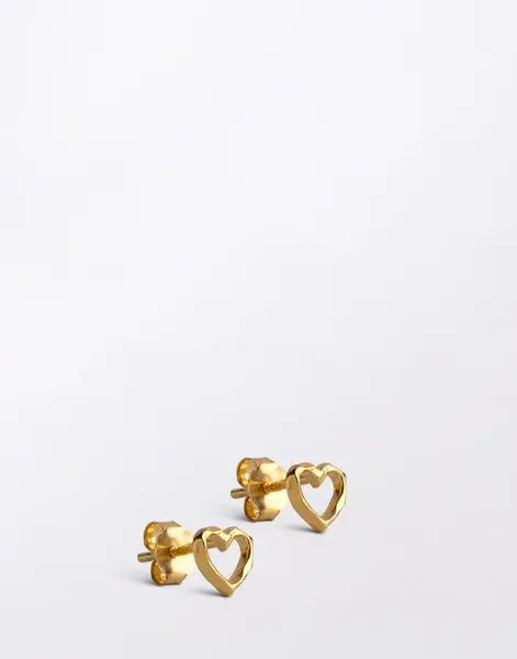ENAMEL Copenhagen Studs, Organic Heart 925S/GP/M