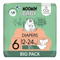 MOOMIN BABY 6 Eko plenky maxi 12-24 kg 51 kusů, poškozený obal