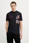 Bavlněné tričko Armani Exchange pánské, tmavomodrá barva, s aplikací, XM001452 AF10361