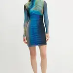 Šaty Desigual SHIRA modrá barva, mini, přiléhavé, 25WWVK43