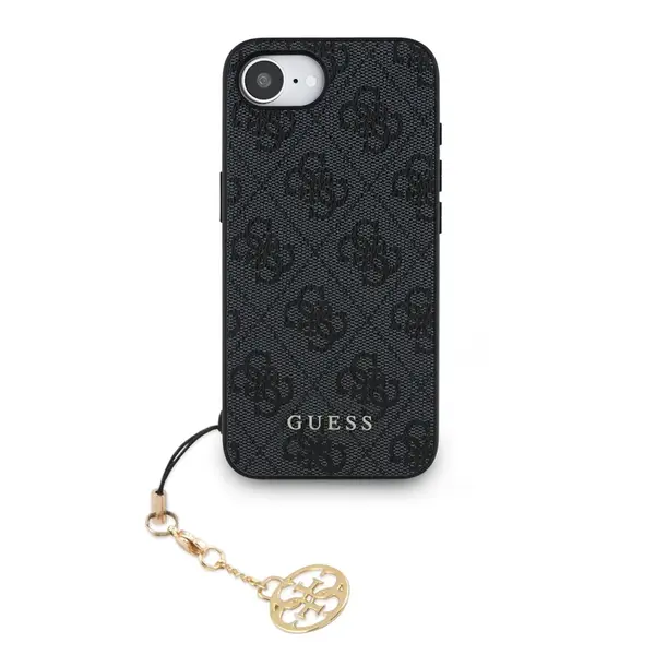 Zadní kryt Guess 4G Charm pro Apple iPhone 16e, tone on tone grey