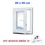 Plastové okno | 80x90 cm (800x900 mm) | bílé | otevíravé i sklopné | levé